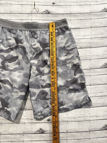 Fabletics Mens The Fundamental Short Sz S Grey Camo Stretch Gym Workout 7” Lined - Picture 6 of 19