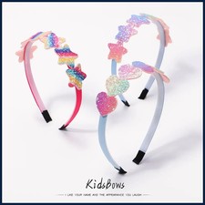 1Pcs Glitter Heart Girls Headbands Rainbow Star Hariband for Children Girls Hair