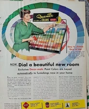 1954 Devoe Paint Dial A New Room Decor-matic color Chart  Vintage Ad