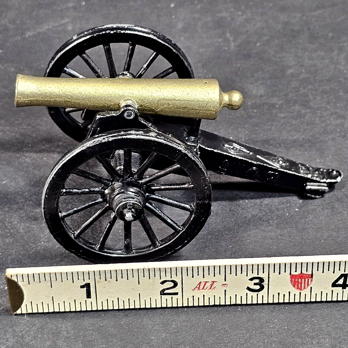 PennCraft Cast Iron & Brass Toy Civil War Cannon 4 in USA Vintage