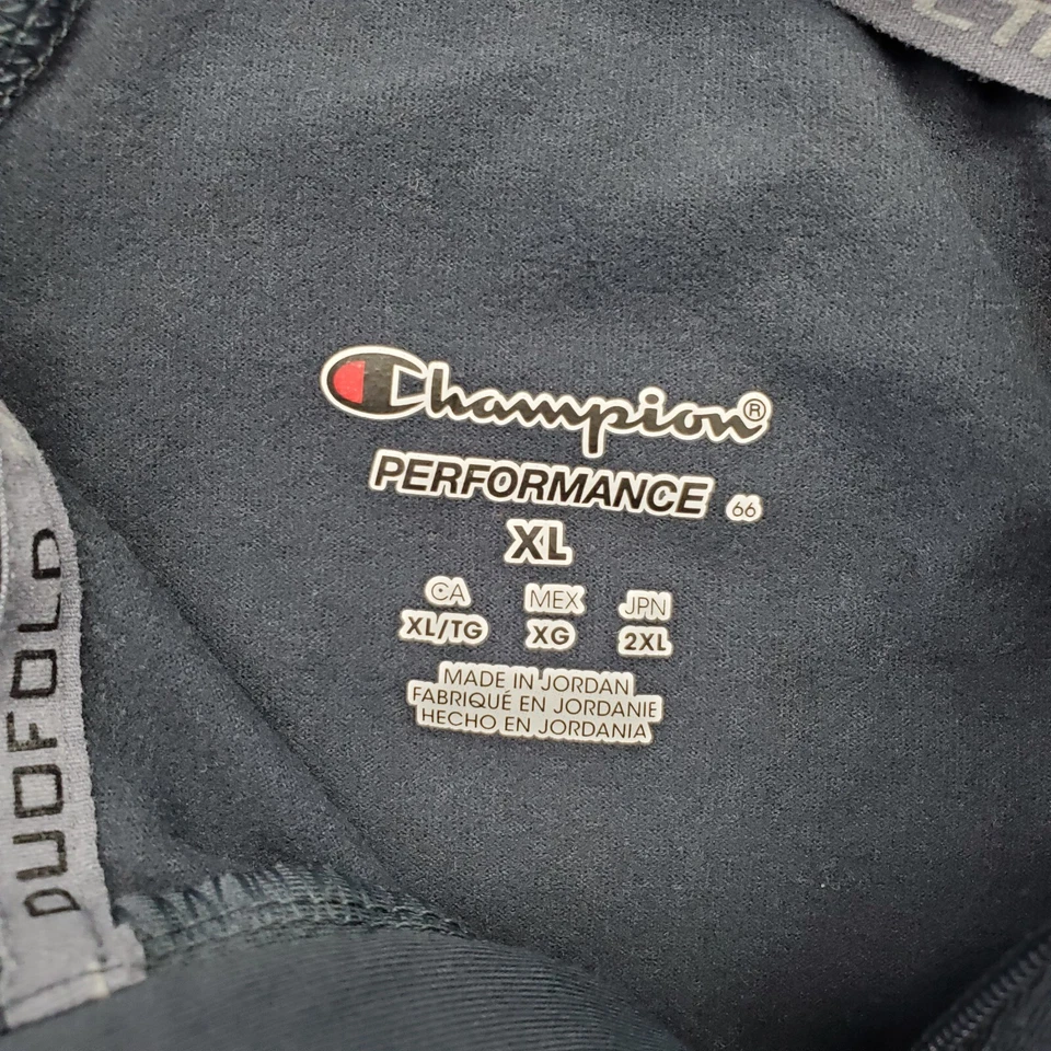 Champion Activewear Shirt Mens XL Gray Performance Mock Neck Quarter Zip Logo - Image 4 of 4