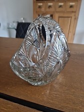 Alter Kristallglas Korb mit Schliffmuster, Ko...