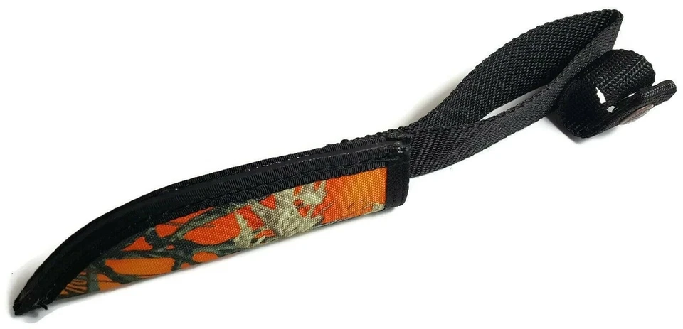 Case XX Orange Camo Fixed Blade Knife Belt Sheath Heavy Duty Nylon 6" Blades  - Image 3 of 4