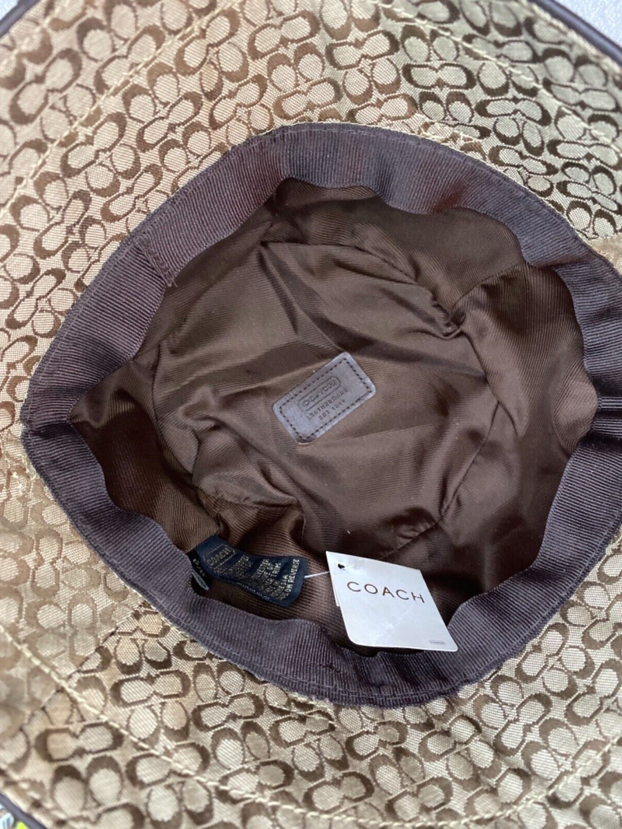 Coach monogram bucket hat NWT khaki brown signature logo  display picture 2