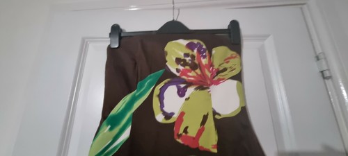 COAST STUNNING LIME GREEN PINK WHITE BROWN FLORAL BANDEAU A-LINE MIDI PROM DRESS - Picture 2 of 5