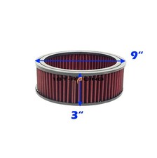 Round Washable Air Cleaner Element Filter 9"x3" FOR Chevy, Gmc, Olds, Cadillac