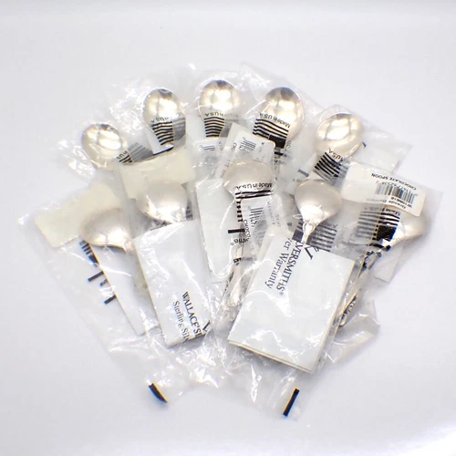 Grande Baroque Chocolate Spoons Set of 10 Wallace Sterling Silver Original Wrap