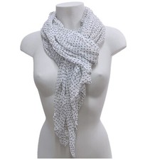 Bianco Nero Quadrifoglio SCIARPA Foulard Coprispalle Uomo Donna Misto Seta  SQ1