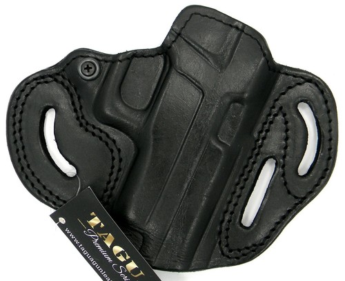 TAGUA Right Hand Black Leather Open Top 3-Slot OWB Belt Holster - CHOOSE GUN - Picture 11 of 12