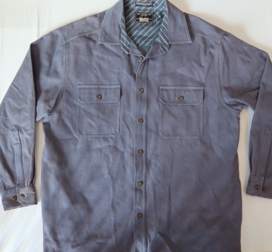 Vintage Levi Strauss Jacket Large Shacket Blue Chamois Lined Lumberjack Western