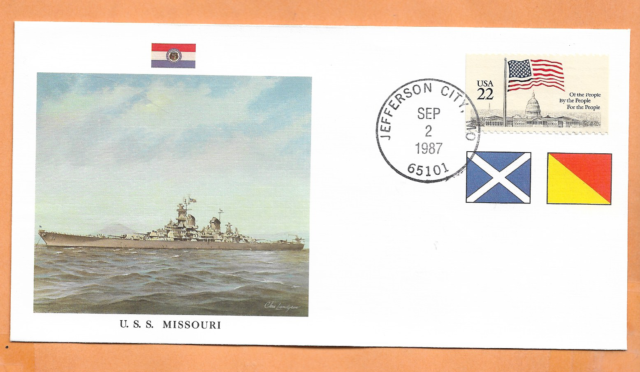 U.S.S.Missouri September 1987 Großartig Fighting Schiffe 50 States Fleetwood