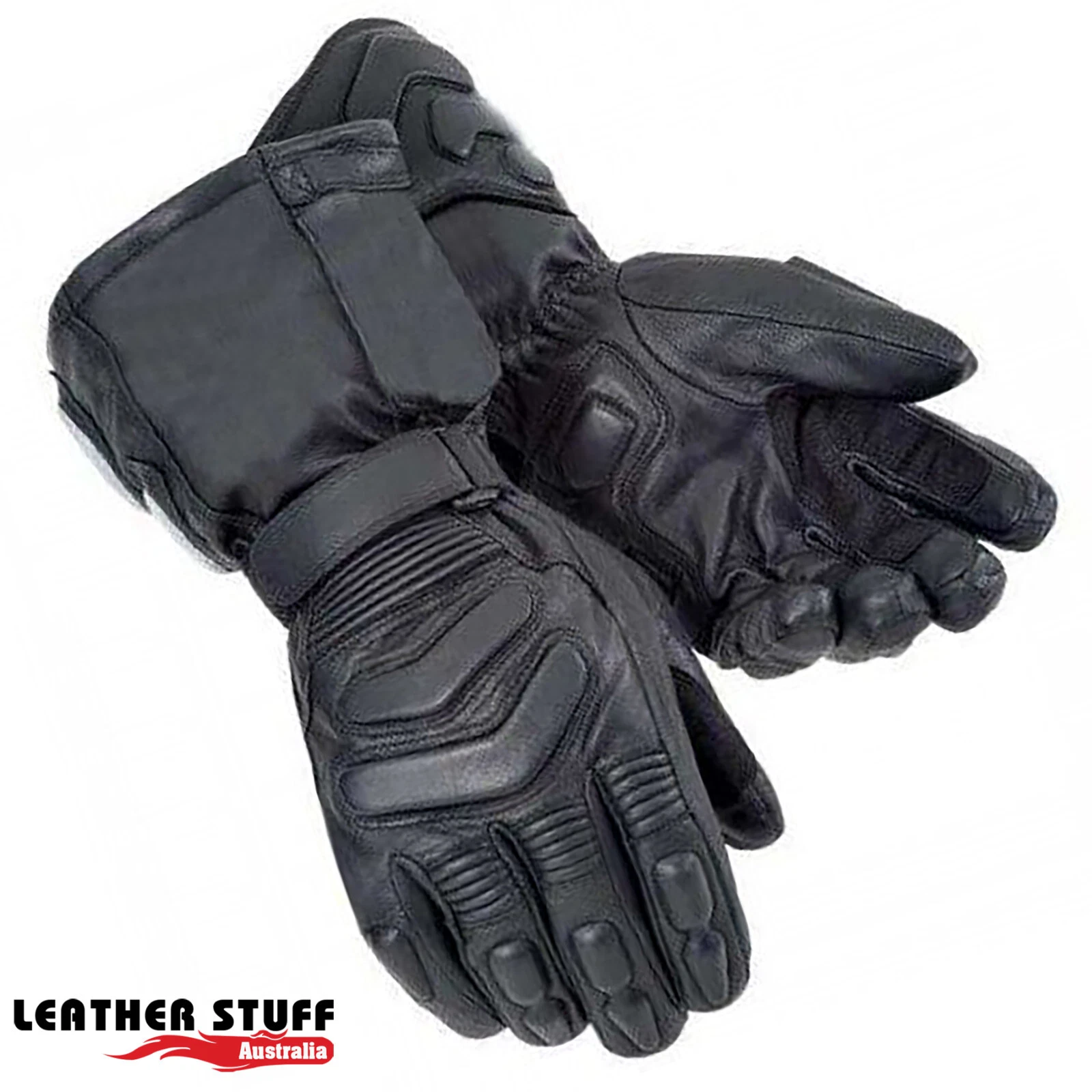 New Motorcycle Premium Leather Soft Knuckle Protection Waterproof Bikers Gloves