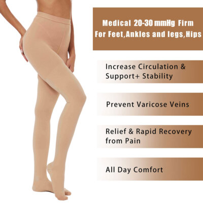 Mejores Medias Pantys Calcetas Largas De Compresion Para Varices Talla L NEW
