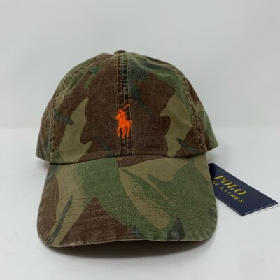 NEW POLO RALPH LAUREN ORANGE PONY CAMO HAT NWT | eBay