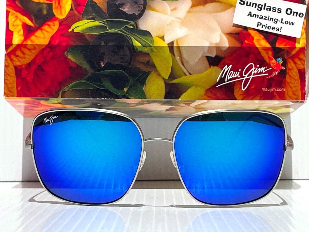 NEW Maui Jim TRITON Silver Titanium POLARIZED Blue Hawaii Lens