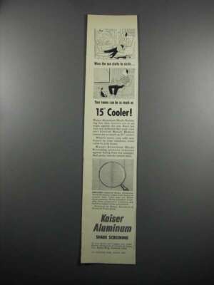 1950 Kaiser Aluminum Shade Screening Ad - Sun Sizzle