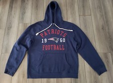 New England Patriots NFL Team Apparel Mens L Pullover Hooded Sweatshirt Navy