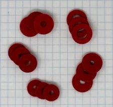 Valve Stem & Top Cap Felt, Red, Choose your size