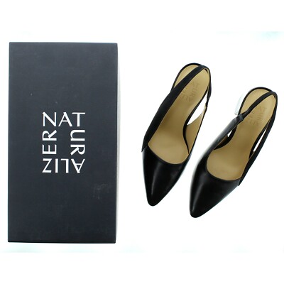 Naturalizer Womens Hannie Leather N5 Contour Heel Pump Slingback Black