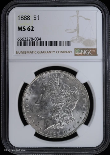 1888-P $1 Morgan Silver Dollar NGC MS 62 | Uncirculated UNC