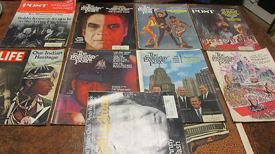 Saturday Evening post 1968, Life 1971 Johnny Cash 2003 (11) issues vintage