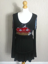 Save The Queen Dress Size S Black Multicolour Graphic Print Short Mini Goth