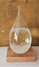 Maritime Deko Sturmglas in Tropfenform ca. 21 x &Oslash; 9,5 cm mit LED-Licht