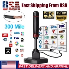 300 Miles Upgraded TV Antenna Indoor Digital HD HDTV 1080P 4K Long Range