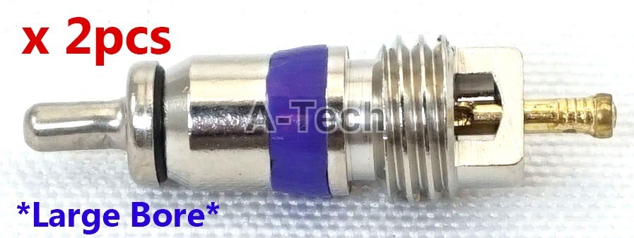 x 2 Euro Large Bore A/C Schrader Valve Core for VW Audi Mini Benz