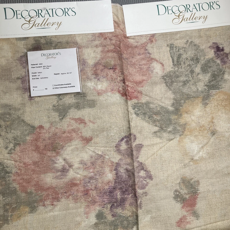 Decorators Gallery tecido estofado amostra 26" painel quadrado rayon linho floral - Imagem 4 de 4