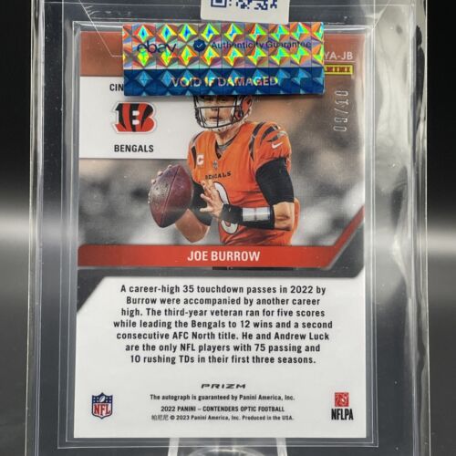 Maglia Panini Contenders Optic 2022 JOE BURROW SSP GREEN PULSAR AUTO 9/10 match - Foto 3 di 5