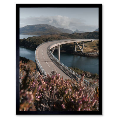 Kylesku Brücke Sutherland Schottland Landschaftsfotografie gerahmter Kunstdruck 9 x 7