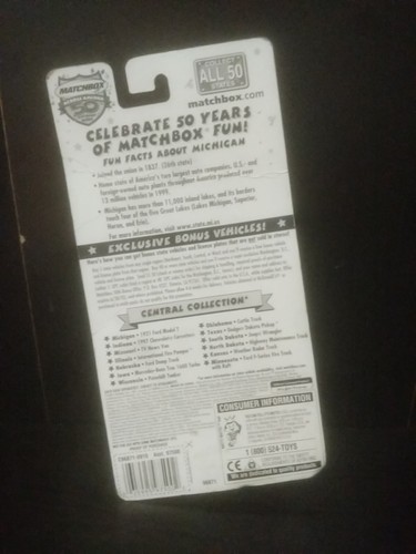 MATCHBOX ACROSS AMERICA 50TH BIRTHDAY SERIES MICHIGAN 1921 FORD T-MODEL trl8#16 - Picture 2 of 2