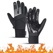 Mens Winter Thermal Warm Windproof Ski Snowboarding Driving Work Gloves Mittens