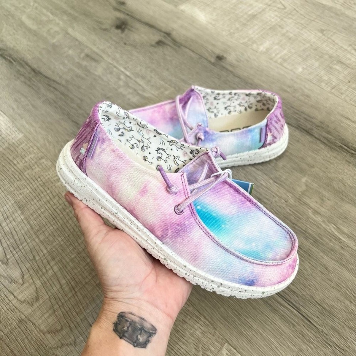 Hey Dude Dudes Shoes Wendy Youth-Unicorn Dreamer Galaxy-Purple