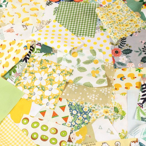100 Yellow Floral Charm Squares Print Quilting Fabric Remnants Sewing Craft diy - Picture 3 of 9