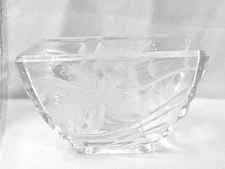 FTD Floral Accents Lead Crystal Vase Frosted Edge with Original Liner