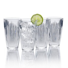 NEW MIKASA PARKSIDE 4 PC SET ALL PURPOSE HIGHBALL CRYSTAL GLASSES 11.7 OZ 