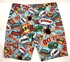 Hreski Mens Shorts Size 34 Colorful Graphic Cartoon Golf Shorts