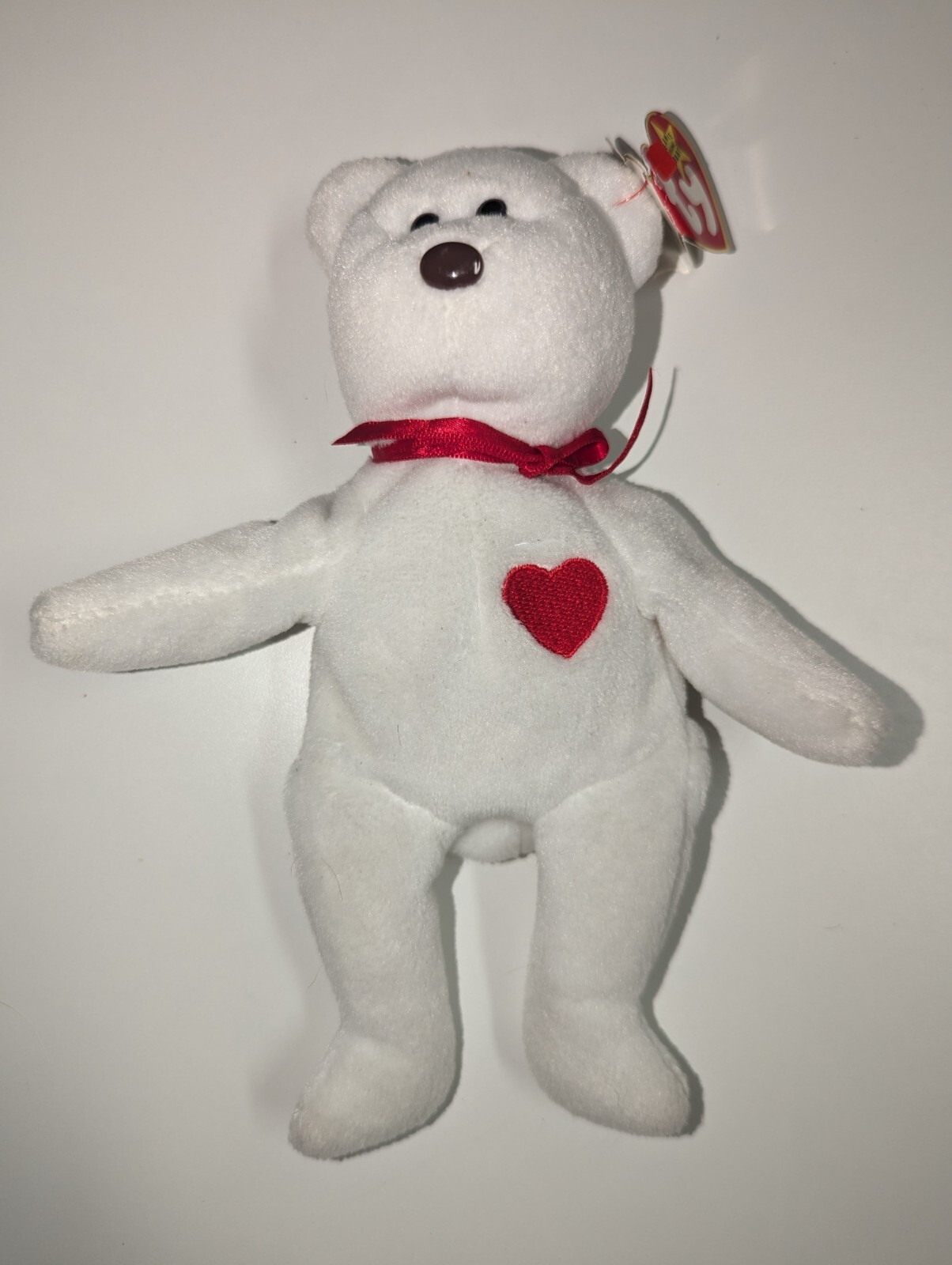 TY BEANIE BABY Valentino Bear 1993 1994 EXTREMELY RAREWhite, Heart, Brown Nose eBay