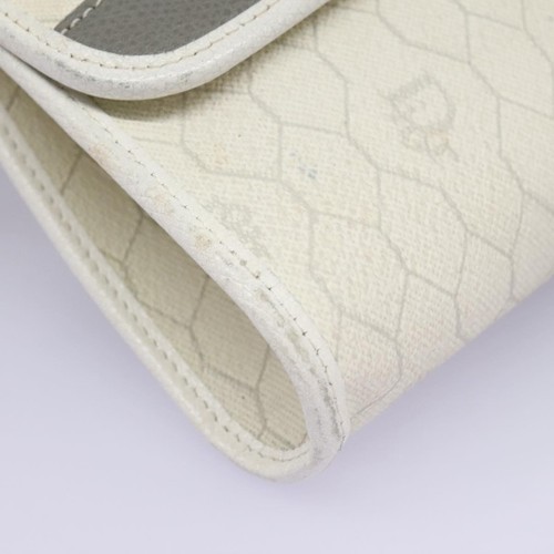 Borsa a tracolla Christian Dior tela nido d'ape catena PVC pelle bianca originale KD140 - Foto 9 di 24