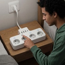 Individual Switch Multiple Socket 4 USB Ports Wall Socket  Wall Charging