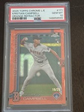 2025 Topps Chrome Logofractor Kristian Campbell Orange 16/25 PSA 10 GEM MT 🔥🔥