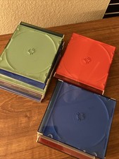20-Slim Case Mixed Color Single CD DVD Disc Storage Box