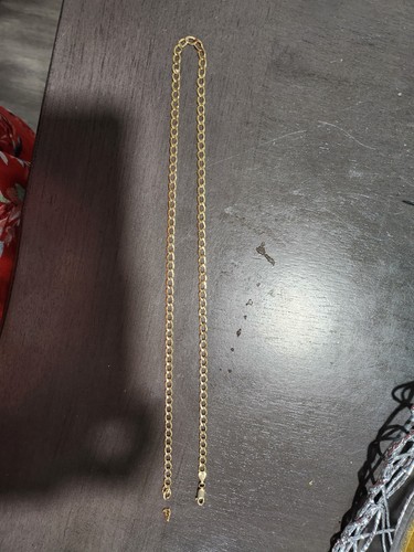 14k solid Yellow Gold Cuban Link Chain Necklace 5mm-size16"-30"