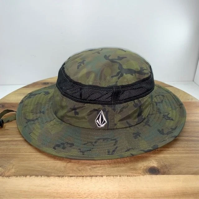 Volcom Stone Bucket Boonie Hat Camo Camouflage Fishing Camp Hike Boat Sun S/M