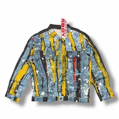 Unused CHARLES JEFFREY LOVERBOY SILKY OVERSIZED DENIM JACKET multicolor L