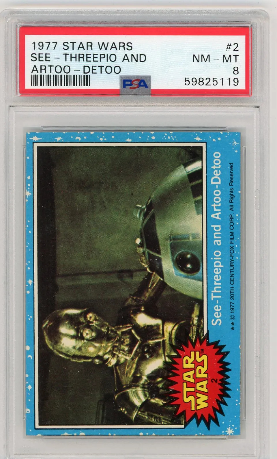 1977 Topps Star Wars See-Threepio And Artoo Detoo #2 PSA 8