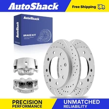 Front Drilled Slotted Brake Rotors Calipers for Chevy Express 3500 6.0L V8