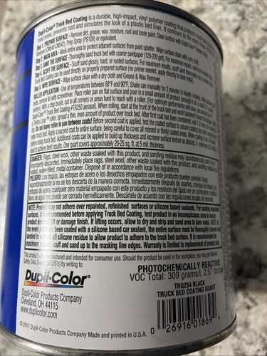 Dupli-Color TRQ254 Black 32 oz Poly Truck Bed Coating 1 quart 1qt (946mL) - Bild 4 von 5